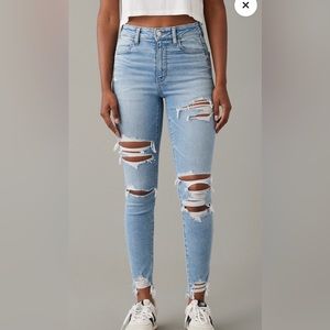 American Eagle Outfitters next level ripped super high waisted jegging
